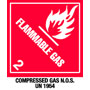 Warning Flammable Gas with Note Label