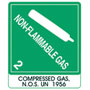 Warning Non-Flammable Gas with Note Label