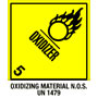 Warning Oxidizer - Oxidizing Material Label