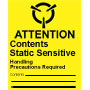 Warning Attention - Contents Static Sensitive Label